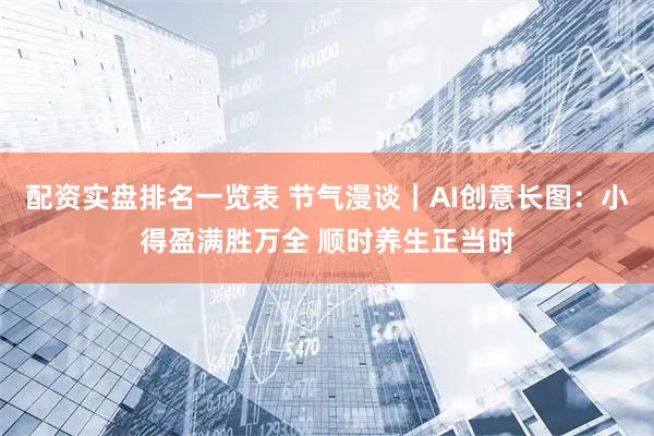 配资实盘排名一览表 节气漫谈｜AI创意长图：小得盈满胜万全 顺时养生正当时